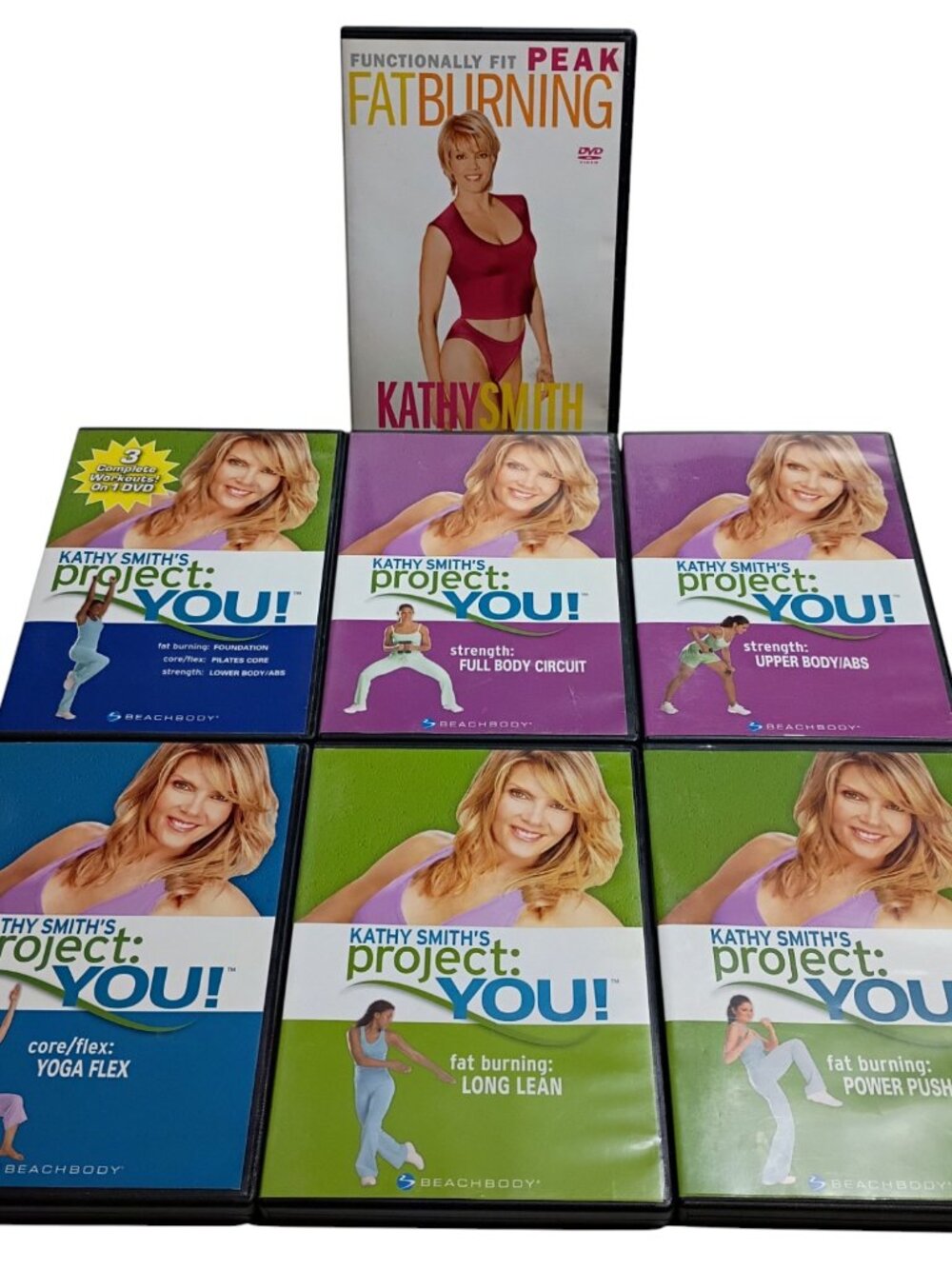 Beachbody Kathy Smith Project You DVD Lot 7 Disc Fitness Yoga Flex Fat Burning